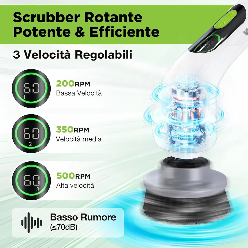 ⚡ Spazzola Elettrica Rotante Multifunzione IPX7 – Ricaricabile - immagine 4